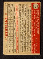1952 Topps #189 Pete Reiser Cleveland Indians - Cream Back