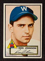 1952 Topps #190 Don Johnson Washington Senators - Front