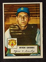 1952 Topps #192 Myron Ginsberg Detroit Tigers - Front
