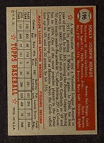 1952 Topps #196 Solly Hemus St. Louis Cardinals - Back
