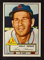 1952 Topps #196 Solly Hemus St. Louis Cardinals - Front