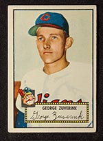 1952 Topps #199 George Zuverink Cleveland Indians - Front
