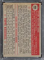 1952 Topps #205 Clyde King Brooklyn Dodgers - Back