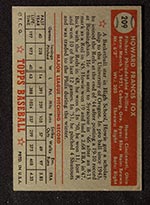 1952 Topps #209 Howie Fox Philadelphia Phillies - Back