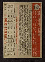 1952 Topps #212 Nad Garver St. Louis Browns - Back