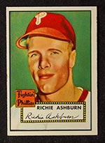 1952 Topps #216 Richie Ashburn Philadelphia Phillies - Front