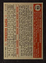 1952 Topps #218 Clyde McCullough Pittsburgh Pirates - Back