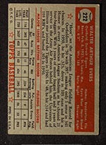 1952 Topps #222 Hoot Evers Detroit Tigers - Back