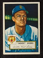 1952 Topps #222 Hoot Evers Detroit Tigers - Front