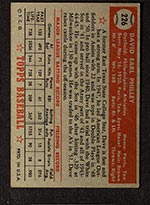 1952 Topps #226 Dave Philley Philadelphia Athletics - Back