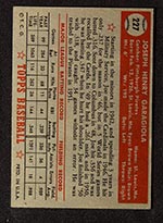 1952 Topps #227 Joe Garagiola Pittsburgh Pirates - Back