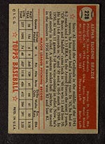 1952 Topps #228 Al Brazle St. Louis Cardinals - Back