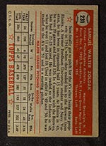 1952 Topps #231 Sam Zoldak Philadelphia Athletics - Back