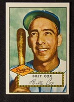 1952 Topps #232 Billy Cox Brooklyn Dodgers - Front