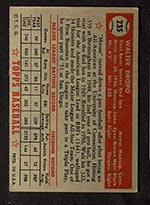 1952 Topps #235 Walt Dropo Boston Red Sox - Back