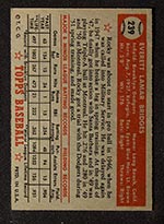 1952 Topps #239 Rocky Bridges Brooklyn Dodgers - Back