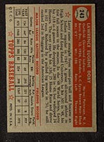 1952 Topps #243 Larry Doby Cleveland Indians - Back
