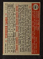 1952 Topps #246 George Kell Detroit Tigers - Back