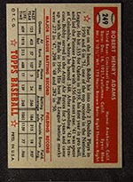 1952 Topps #249 Bobby Adams Cincinnati Reds - Back