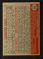 1952 Topps #255 Clyde Vollmer Boston Red Sox - Back