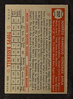 1952 Topps #257 Bobby Avila Cleveland Indians - Back