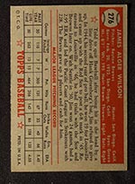 1952 Topps #276 Jim Wilson Boston Braves - Back