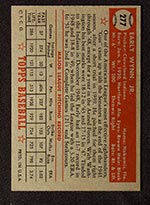 1952 Topps #277 Early Wynn Cleveland Indians - Back