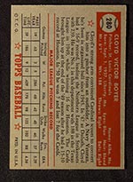 1952 Topps #280 Cloyd Boyer St. Louis Cardinals - Back