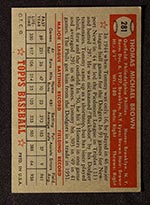1952 Topps #281 Tommy Brown Philadelphia Phillies - Back