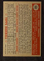 1952 Topps #282 Birdie Tebbetts Cleveland Indians - Back