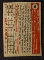 1952 Topps #283 Phil Masi Chicago White Sox - Back