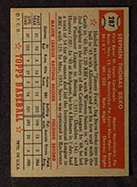 1952 Topps #287 Steve Bilko St. Louis Cardinals - Back