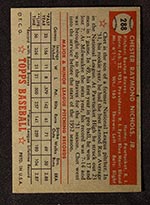 1952 Topps #288 Chet Nichols Boston Braves - Back