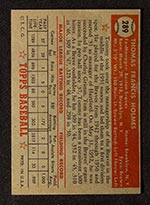 1952 Topps #289 Tommy Holmes Boston Braves - Back