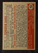 1952 Topps #296 Red Rolfe Detroit Tigers - Back