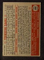 1952 Topps #297 Andy Seminick Cincinnati Reds - Back