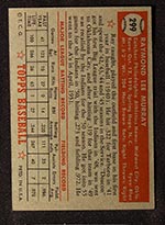 1952 Topps #299 Ray Murray Philadelphia Athletics - Back