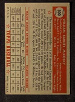 1952 Topps #300 Barney McCosky Cleveland Indians - Back