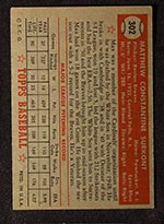 1952 Topps #302 Max Surkont Boston Braves - Back