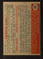 1952 Topps #305 Paul Richards Chicago White Sox - Back