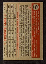 1952 Topps #306 Lou Sleater Washington Senators - Back