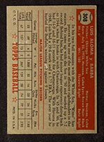 1952 Topps #308 Luis Aloma Chicago White Sox - Back
