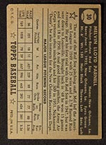 1952 Topps #30 Mel Parnell Boston Red Sox - Black Back