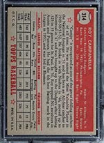 1952 Topps #314 Roy Campanella Brooklyn Dodgers - Back