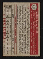 1952 Topps #318 Hal Gregg New York Giants - Back