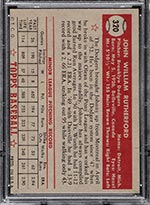 1952 Topps #320 John Rutherford Brooklyn Dodgers - Back