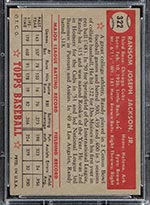 1952 Topps #322 Randy Jackson Chicago Cubs - Back