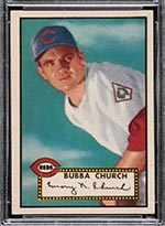 1952 Topps #323 Bubba Church Cincinnati Reds - Front