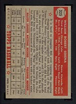 1952 Topps #325 Bill Serena Chicago Cubs - Back