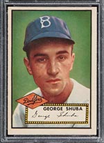 1952 Topps #326 George Shuba Brooklyn Dodgers - Front